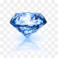 钻石宝石珠宝戒指亮蓝水晶钻石