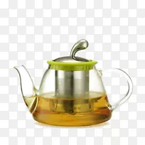 茶壶玻璃纯手工吹制的耐热玻璃茶壶可以点燃加热的草。