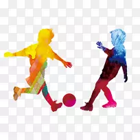 足球儿童-孩子们玩主打球