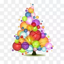圣诞树泡泡-五颜六色的泡泡树