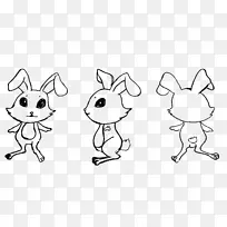 兔夹艺术-兔子正面背面图案