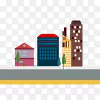 投资谷歌图片图标-两边的城市道路