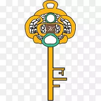 卡通关键插图-金钥匙