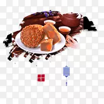 月饼巧克力点心中秋节海报-中秋月饼