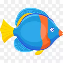 鱼动画绘图.蓝色卡通鱼