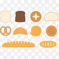 百吉饼烘焙黑麦面包早餐-各种形状的面包