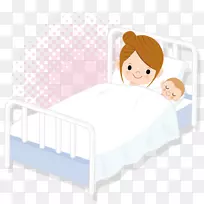 孩子-母亲和孩子睡觉