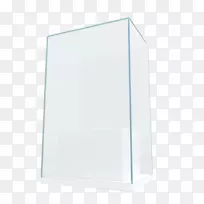 墙角微软天蓝色浴室-透明玻璃展台