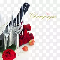 结婚纪念日贺卡丈夫-crc和香槟酒杯