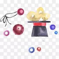 马戏团水彩画-魔术球