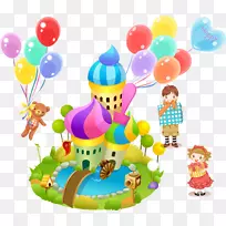 卡通城堡-城堡游乐园气球生孩子