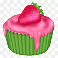 草莓奶油蛋糕纸杯蛋糕草莓蛋糕