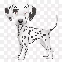达尔马提亚狗纸明信片生日-白色斑点小狗