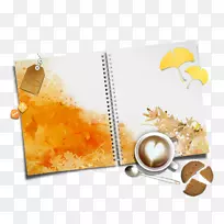咖啡茶枫叶-枫叶笔记本免费拉料