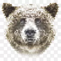 熊灰狼几何-卡通北极熊