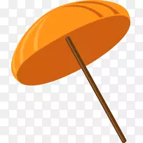 海滩橙色卡通伞
