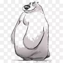 北极熊画卡通插图-熊