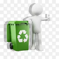 废物容器绿色垃圾箱摄影回收垃圾桶-3D恶棍