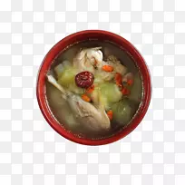 鸡汤、菜、粤菜、亚洲菜-甜瓜鸡汤