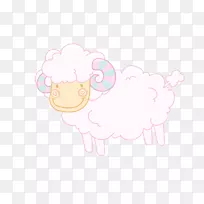 纺织剪贴画-粉红羊