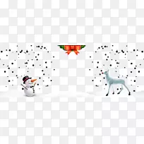平面设计海报插图-创造性雪人雪