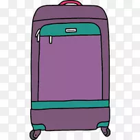 手提箱袋旅行.紫色手绘手提箱