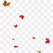 叶秋剪贴画-红棕色简单枫叶漂浮材料