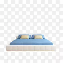 床架墙，卧室，枕头-蓝色特大号创作者