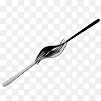 黑白材料勺叉