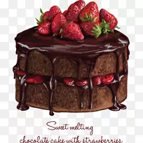 巧克力蛋糕生日蛋糕奶油草莓巧克力蛋糕