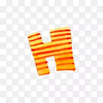 字母h黄色橙色条纹字母h