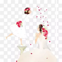 伴娘婚礼插图-新娘和伴娘