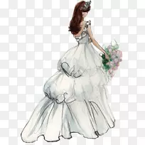 婚礼邀请新娘婚纱-手绘新娘