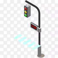 2012年印度交通灯断电图标-卡通手绘扁平交通灯