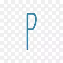 字母px图标-蓝色水彩字母p