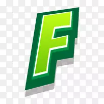 全大写字母.绿色手写字母f