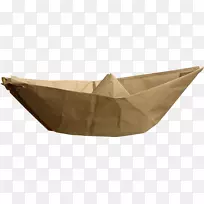 纸船图标-美丽的棕色纸船
