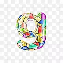 彩色玻璃字母g