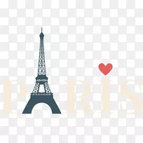 艾菲尔铁塔剪影剪贴画-巴黎之爱
