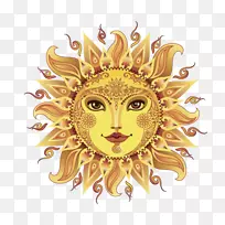 艺术画太阳墙贴花-太阳女神