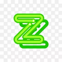 字母z荧光计算机文件绿色荧光字母z