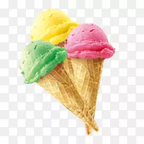 那不勒斯冰淇淋冰糕冰淇淋圆锥体冰淇淋