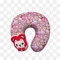 卡通阿里枕头睡觉脖子-一只浣熊卡通形象u-枕头
