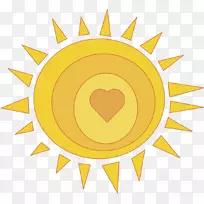 心脏阳光剪贴画-阳光PNG透明图像