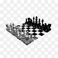 国际象棋中的黑白棋子剪贴画.棋盘剪贴画