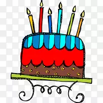 生日蛋糕纸杯蛋糕剪贴画-一月剪报生日