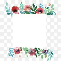 婚礼邀请函花画框水彩画框