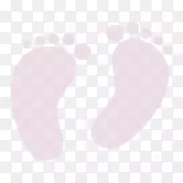 粉红色心脏图案-婴儿脚印