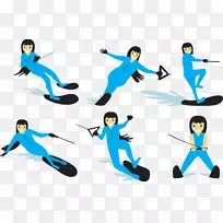 滑雪剪贴画卡通花样滑冰