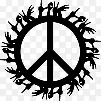 t恤的和平象征现在的和平-黑色和平象征
